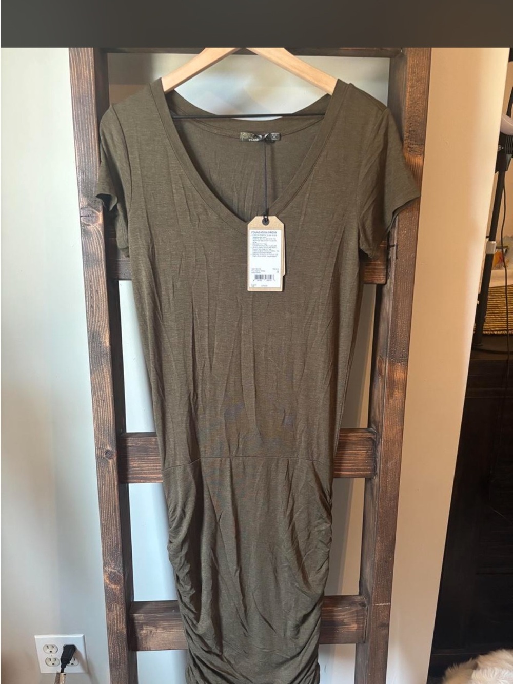 Prana Olive Green Scoop Neck Dress